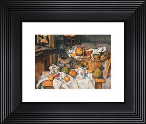 Framed Still Life With Fruit Basket, 1880-1890 Print