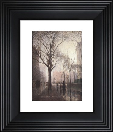 Framed Plaza After The Rain Print