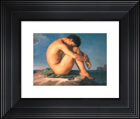 Framed Jeune Homme Nu Assis Au Boro De La Mer Print