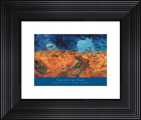 Framed Wheatfield With Crows, 1890 Print