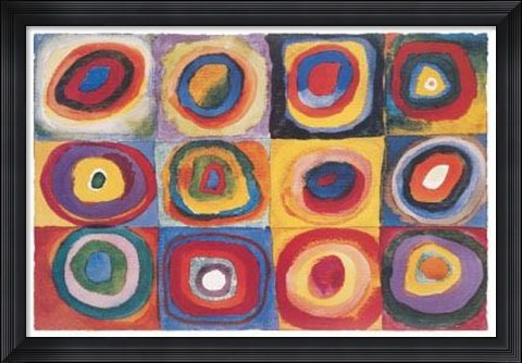 Framed Farbstudie Quadrate, 1913 Print