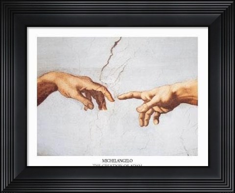 Framed Creation Of Adam (Detail) Print