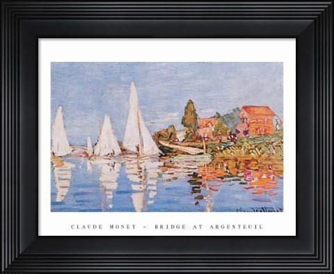 Framed Boats At Argenteuil Print