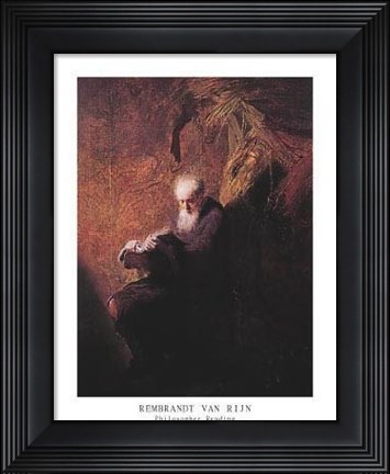 Framed Philosopher Reading Print