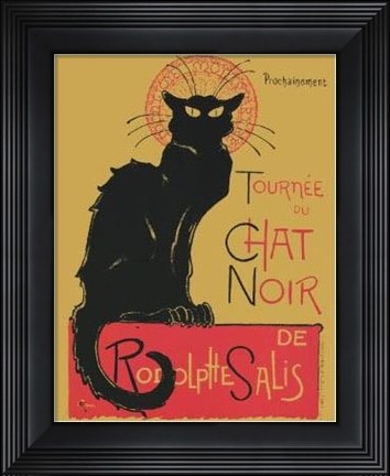 Framed Tournee Du Chat Noir (Yellow Background) Print