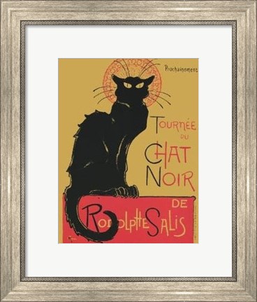 Framed Tournee Du Chat Noir (Yellow Background) Print