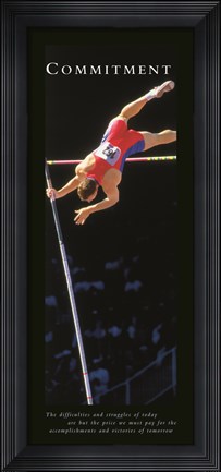 Framed Commitment  Pole Vaulter Print