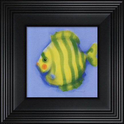 Framed Green Striped Fish Print