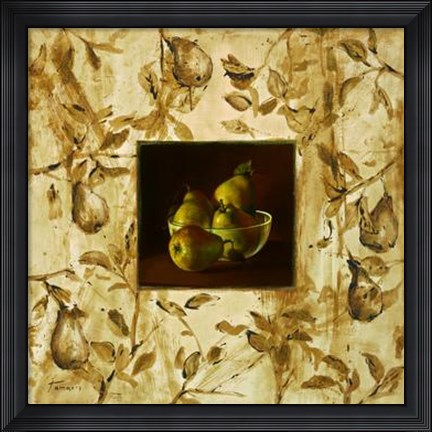 Framed Peras En La Mesa Print