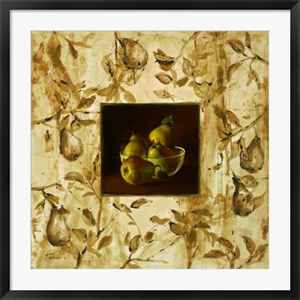 Framed Peras En La Mesa Print