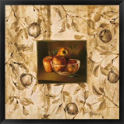 Framed Manzanas En La Mesa Print