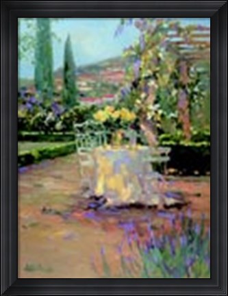 Framed Tuscan Garden I Print