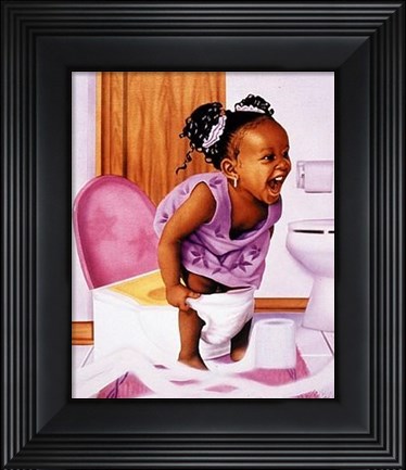 Framed Girl Potty Kid Print