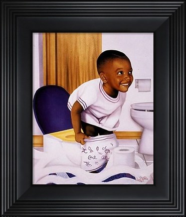 Framed Boy Potty Kid Print