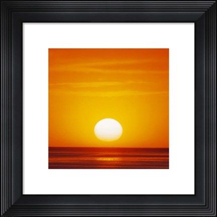 Framed Sunset Over Lake Michigan Print