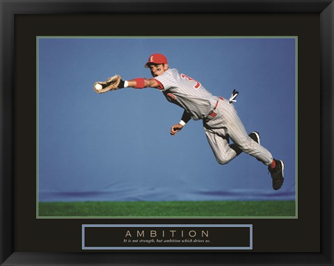 Framed Ambition - Baseball Player Print