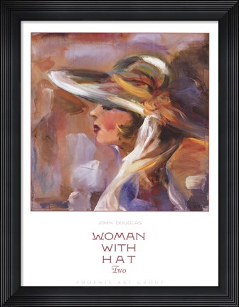 Framed Woman with Hat Two Print