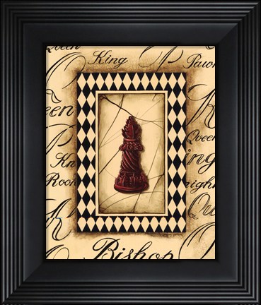 Framed Chess Bishop - Mini Print