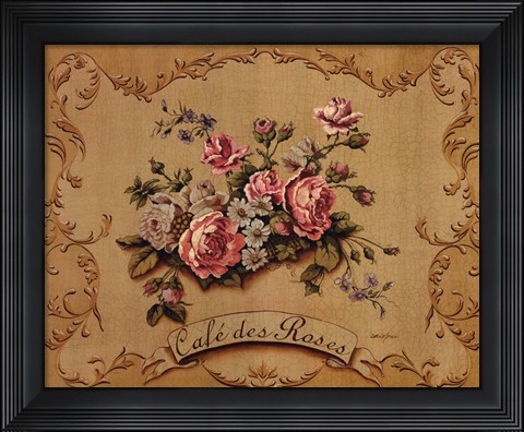 Framed Cafe Des Roses Print