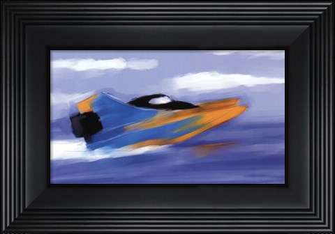 Framed Speed Boat Print