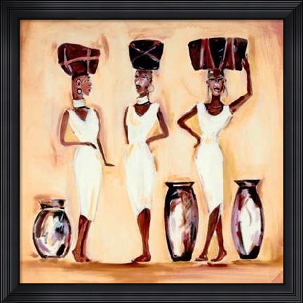 Framed Meeting At The Market II Print
