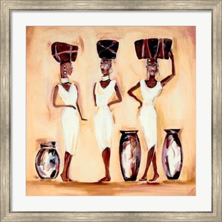 Framed Meeting At The Market II Print