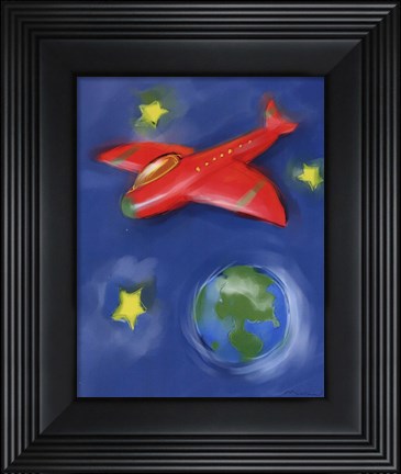 Framed Space Plane Print