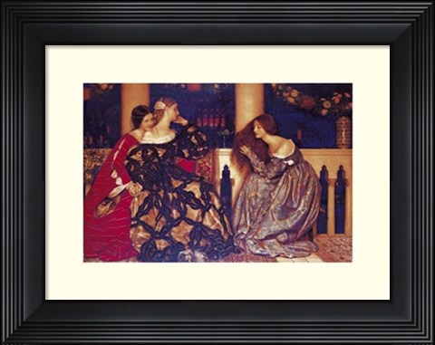 Framed Venetian Ladies Listening Print