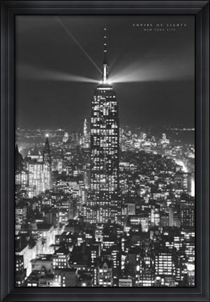Framed Empire Of Lights, New York City Print