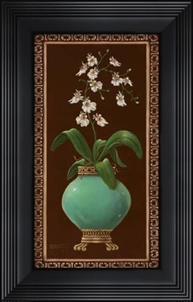 Framed Ginger Jar With Orchids I Print
