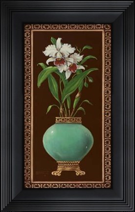 Framed Ginger Jar With Orchids II Print