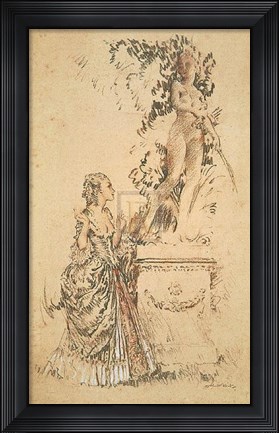 Framed Madame Du Barry and the Statue of Venus Print