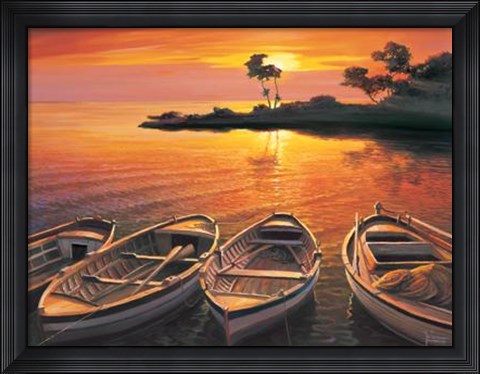 Framed Tramonto Sulla Baia Print