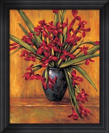 Framed Red Irises Print