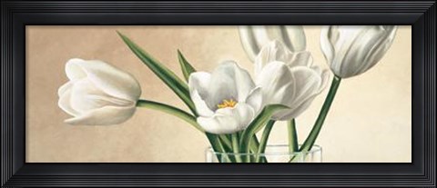 Framed Vaso Con Tulipani Bianchi Print