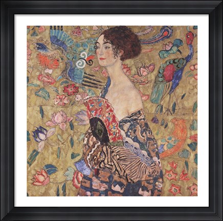 Framed Lady with Fan, c.1917 Print