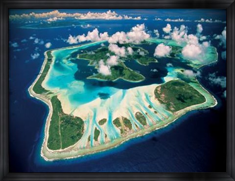 Framed Aerial View, Bora Bora, French Polynesia Print