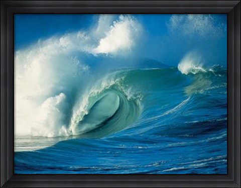 Framed Waimea Bay, Oahu, Hawaii Print