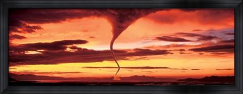 Framed Tornado At Sundown Print