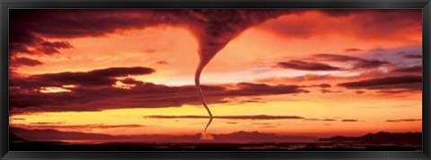 Framed Tornado At Sundown Print