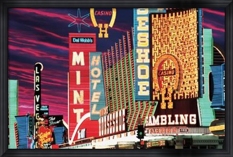 Framed Fremont Street, Las Vegas Nevada Print