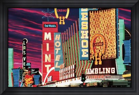 Framed Fremont Street, Las Vegas Nevada Print