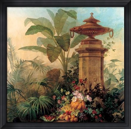 Framed Flowers And Tropical Plants Print