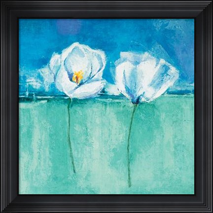 Framed Fleurs D'azur II Print