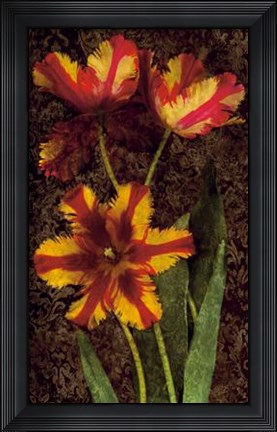 Framed Decorative Tulips I Print