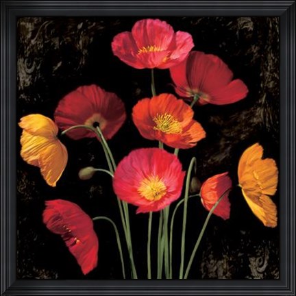 Framed Poppy Bouquet I Print