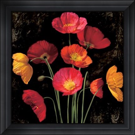 Framed Poppy Bouquet I Print