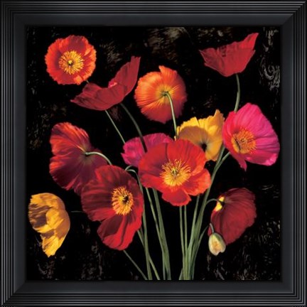Framed Poppy Bouquet II Print