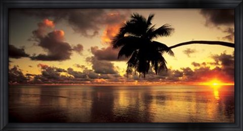 Framed Aitutaki Lagoon, Cook Islands Print