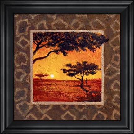 Framed Savannah Sunset I Print